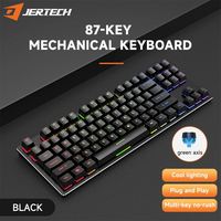 JERTECH JK510 Clavier de jeu mécanique multicolore 87 touches RVB personnalisé