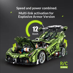 10628 3838 ชิ้น รถแบบตั้งโชว์ ขนาด 1:8 สีเขียวเข้ม รถซูเปอร์คาร์ ตัวต่อพลาสติก ของเล่นเสริมพัฒนาการ ของขวัญเทศกาล - Product Image 5