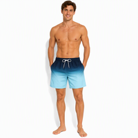 Short de bain pour homme, style vintage foncé, longueur genou, taille mi-haute élastique, en tissu Spandex/Polyester, imperméable, respirant, séchage rapide