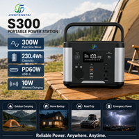 Station d'alimentation portable PEP-S300 300W 230Wh Batterie LiFePO4 USB-C PD60W Onde sinusoïdale pure Panneau solaire pour le camping