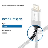Câble Xput 48 Gbit/s 8K 4K 120 Hz 0,5 m-3 m Mâle-Mâle avec gaine en PVC, connecteurs plaqués or CE/ROHS pour lecteur DVD blindé tressé