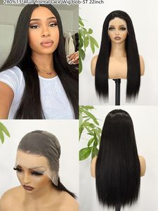 Compra a granel Pelucas delanteras de encaje Hueso Recto HD Peluca frontal de encaje Pelucas de cabello humano de color natural largo para mujeres negras 280 Densidad - Product Image 3