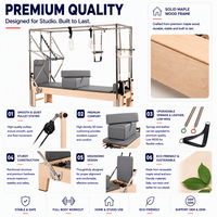 Machine de réformateur de Pilates en bois de chêne trois en  durable pour l'entraînement en studio gymnastique professionnelle
