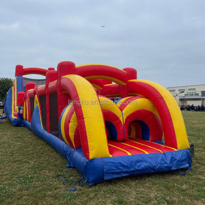 Inflatables quả bóng màu đỏ cân bằng thách thức trò chơi Inflatable WIPEOUT khóa học trở ngại tương tác Inflatable nhảy và giới hạn trở ngại - Product Image 4