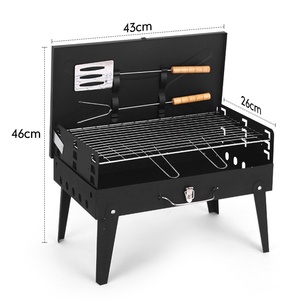 Parrilla de carbón plegable de acero para exteriores, superventas transfronteriza, con caja de herramientas - Product Image 6