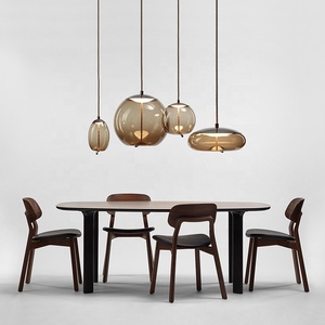 Lámpara de techo nórdica personalizada <span class=keywords><strong>para</strong></span> <span class=keywords><strong>escaleras</strong></span> de hotel, candelabros led de cristal de humo negro moderno de lujo <span class=keywords><strong>para</strong></span> dormitorio y cocina - Product Image 4