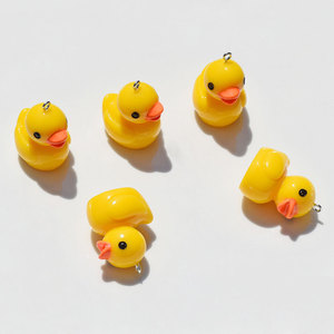 Colgante de resina de pato amarillo, dije de plástico epoxi, accesorio de regalo de dibujos animados para coche, bolso, teléfono, llavero, joyería, manualidades DIY, modelo 3D - Product Image 3