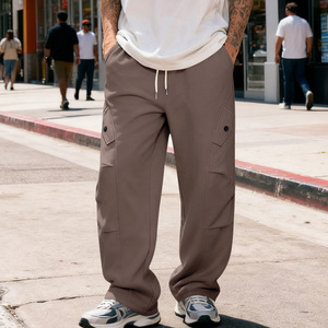 Pantalons d'hiver pour hommes Source Factory : Joggers en sergé Hip Hop High-Street, Pantalons de survêtement décontractés à jambes larges et <span class=keywords><strong>pli</strong></span>és à la française - Product Image 2