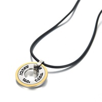 Yiwu Aceon acier inoxydable or bord Double couleur tonalité rondelle estampillé juif Kabbale Shema Israël Judaica chance hébreu pendentif