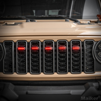 Maike 2024 RGB Calandre Lumière Pour Jeep Wrangler JL Pour Gladiator JT Accessoires Système D'éclairage De Voiture 4x4 Pièces Offroad