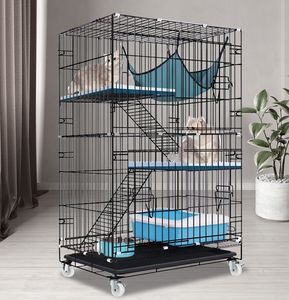 3 katmanlı kapalı büyük DIY kedi sandık kedi kulübesi kedi kafesi - Product Image 2