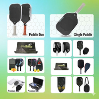 Ensemble de raquettes de pickleball avec logo personnalisé, raquettes de pickleball professionnelles, 2 raquettes, 4 balles, 1 sac de rangement