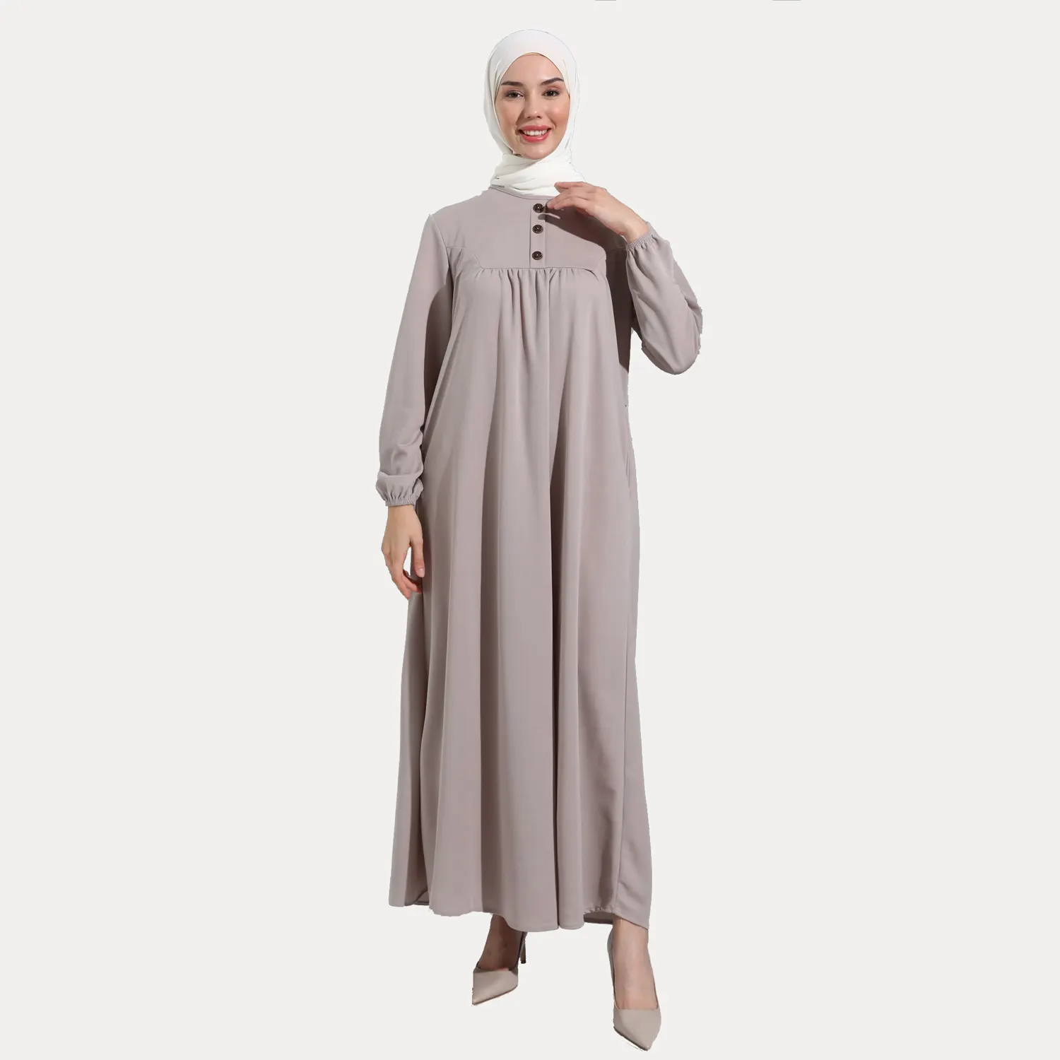 Dernière vente en gros manxun dubai pierre une pièce cardigan à capuche abaya collection femmes conceptions en mousseline de soie