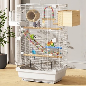 Luxury Warm Solid Pattern Budgie <strong>Bird</strong> <strong>Cage</strong> Transparent Acrylic and Splash-Proof Ornamental Plastic <strong>for</strong> Pet <strong>Birds</strong> - Product Image 1