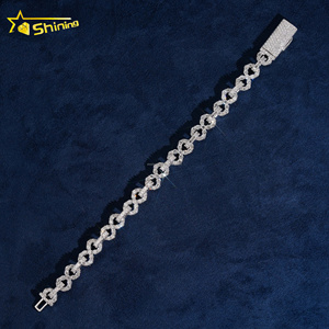 Nuovo Design Lussuoso <span class=keywords><strong>Bracciale</strong></span> Cubano <span class=keywords><strong>Infinity</strong></span> in Argento Massiccio S925 da 8mm con Diamanti Coltivati in Laboratorio e Certificato IGI, Stile Hip Hop Iced Out - Product Image 4