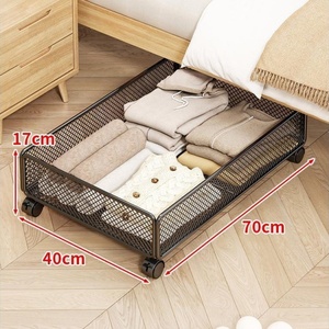 Large Capacity Multifunctional Metal Wheel Arrangement Bed Clothes Storage <b>Box</b> Bed Storage Wheel Rack Multifunctional <b>Bedding</b> - Product Image 6