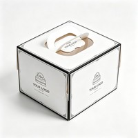Boîte d'emballage personnalisée en papier recyclable de qualité alimentaire pour gâteau à la crème, mousse, tarte aux pommes, dessert, vente en gros