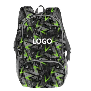 2024 Logo personalizado Casual viaje estudiante gimnasio mochila bolsa de deporte plegable baloncesto fútbol mochila con zapatos