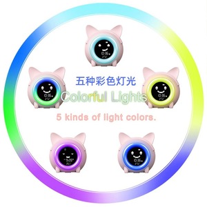 Cute Cat Ear Digital <b>Alarm</b> <b>Clock</b> Silent <b>Non</b> <b>Ticking</b> LCD Desk <b>Clock</b> with Night Light for Kids Bedroom Gift - Product Image 5