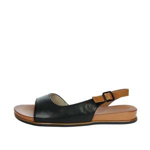 Sandalo Basso da Donna Jana Nero 8-28160-42 con Tacco Piatto per l'Estate - Product Image 1