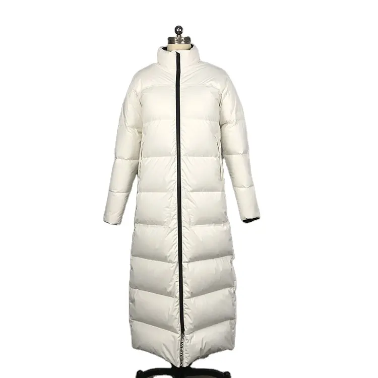 Womens Quilted Down Winter Long Cold Weather Jackets And Coats Model With Stand Collar