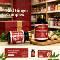 Capsules de complexe de gingembre rouge, complément alimentaire de soutien à la santé à base de plantes, mélange d'extraits végétaux de qualité supérieure