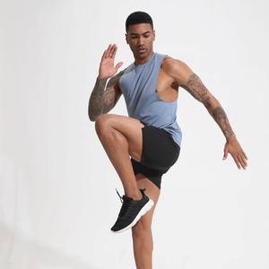 Débardeur de musculation personnalisé avec logo, sans manches, ample, pour hommes - Product Image 1