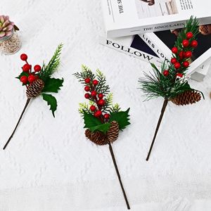 Christmas Berry Pine &amp; Cedar Branches Pine <strong>Cones</strong> Artificial Plastic <strong>Foam</strong> Tabletop Decor Scene Setup - Product Image 1