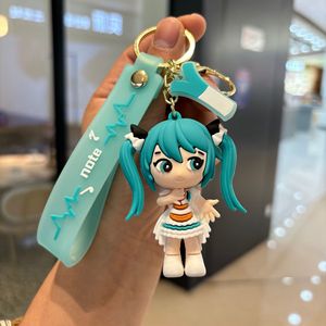 Llavero de PVC con colgante de muñeca Hatsune Miku 3D de dibujos animados, colgante de plástico para mochila, regalos colgantes para parejas y llaves de coche - Product Image 4