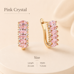 ต่างหูแฟชั่นผู้หญิง18K สีโรสโกลด์ชุบสีฟ้าแวววาวเครื่องประดับคอสตูม CZ ต่างหูสำหรับผู้ผลิตขายส่ง - Product Image 3