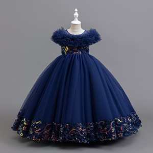 S3498F Nuevo Vestido Largo para Niñas 2026, Vestido de Tul, Vestido de <span class=keywords><strong>Princesa</strong></span>, Vestido de Dama de Honor/<span class=keywords><strong>Disfraz</strong></span> para Actuación de Piano - Product Image 5