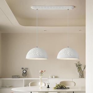 French Minimalist <b>Light</b> Luxury <b>Dining</b> Table Island Chandelier Creative Cream-Themed Designer Artistic Carved Lighting Fixture - Product Image 5