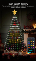 Guirlande lumineuse féerique intelligente RGB avec télécommande par application, étanche IP65, lumières LED DIY pour arbre de Noël, décoration intérieure et extérieure