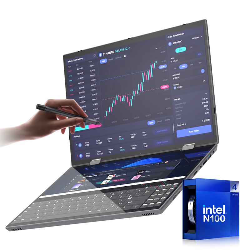 Pantalla dual de 10.5+10.5 pulgadas/con soporte para teclado