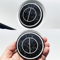 Autocollant de logo de voiture personnalisé universel en fibre de carbone véritable forgée pour volant BMW, emblème de moyeu de roue, style sport