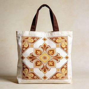 Wholesale Custom <b>Large</b> Fashion <b>Canvas</b> Tote <b>Bag</b> with Zipper Closure Polyester Lining Custom Logo Printing - Product Image 6