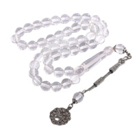 Cuentas de Resina de 10 mm para Oración, Serie de Cuentas Blancas Transparentes, Producto Terminado, Cuentas Ensartadas a Mano