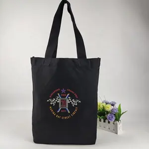 Borsa per la spesa in tela con bottone borsa in tela nera con borsa in tela personalizzata con cerniera