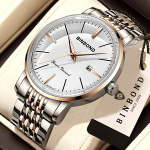 Binbond Men's Watch Analog Steel Strap Waterproof Luminous Date Display Quartz Watch - Product Image 1