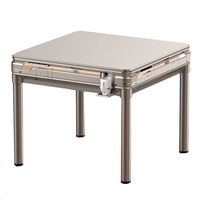 Table de Mahjong Électrique Silencieuse Automatique pour 4 Joueurs, Pliante, 2-en-1 avec Table à Manger et Lame Rotative, 2 Jeux de Mahjong Inclus