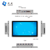 Panel PC Industrial Sin Ventilador de 15.6 Pulgadas I5-7200U con Pantalla Táctil Capacitiva, 6 COM RS232 RS485, Doble LAN, Montaje VESA