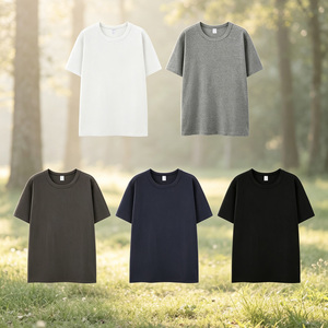 เสื้อยืดคอตตอนแท้เนื้อหนัก 250 กรัม ทรงเข้ารูปช่วยกระชับไหล่ รุ่นพื้นฐานคุณภาพสูง แขนสั้น ผ้าฝ้ายแท้ ใส่ได้ทั้งชายและหญิง - Product Image 1