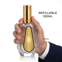 Flacon de parfum vide rechargeable avec bouchon argenté, design rose facetté, atomiseur de luxe, vente en gros