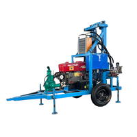 Machine de forage de puits hydraulique portable sur châssis mobile avec moteur diesel FY, profondeur maximale de 200 m. Plateforme de forage de puits d'eau 380V