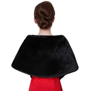 Women Elegant Faux Fur <b>Wedding</b> <b>Shawl</b> Soft Winter Warm Warp Formal Occasions Cloak for Bride Bridesmaids - Product Image 3