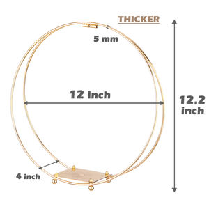 Aro Floral Doble de 8/10/12/14/16/18/20/22/24 Pulgadas con Soporte, Anillos Metálicos, Centro de Mesa para Bodas, Decoraciones para Mesa, Aro para Manualidades - Product Image 4