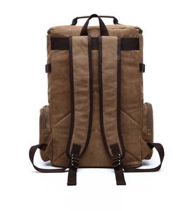 防水功能时尚帆布皮革学校背包新产品来样定做男士 - Product Image 4