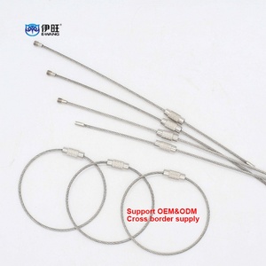 Etiqueta de equipaje de fábrica con cable de acero inoxidable y llaveros - Product Image 1