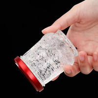 Pot en verre pour pudding de 50 ml, 80 ml, 100 ml avec couvercle en aluminium rouge lisse, pot à yaourt pour mousse, gelée, dessert au nid d'oiseau
