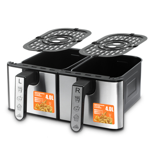 Freidora de Aire Multifuncional RAF de 1000w+1000w con 2 Cestas, Control de Temperatura de 80-200 Grados, Circulación de 360 Grados, RAF 8l - Product Image 2